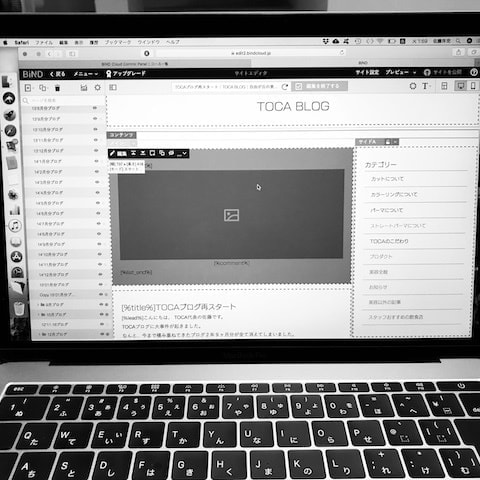 ブログの編集をしているパソコンの画面