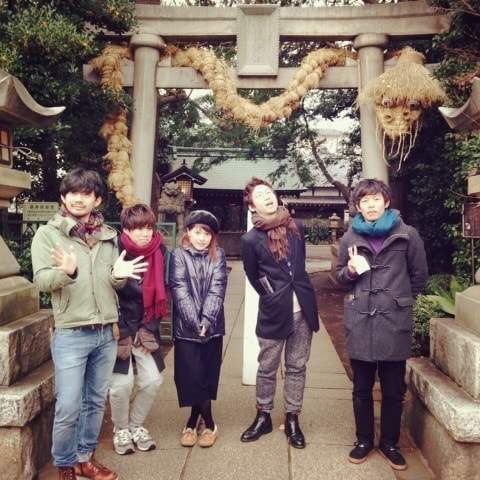 奥沢神社で集合写真撮影