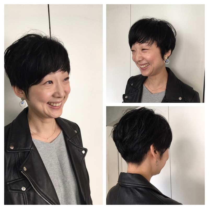 黒髪ショートヘアの女性